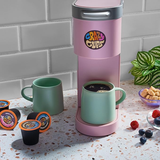 Crazy Cups Flavored Coffee Pods Berries &amp Cream Single Serve Keurig K Cups Machines Hot or Iced &amp Medium Roast Coffee in Recyclable Pods (88 CountPack of 4)