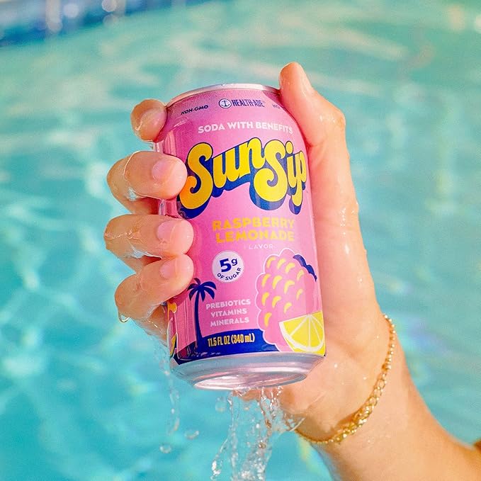 SunSip Prebiotic Soda by Health-Ade Gut-Healthy Beverage Vitamins &amp Minerals Soda Alternative Naturally Sweetened with 6g of sugar or less 11.5 oz (12 Pack) Dynamic Duo Variety Pack