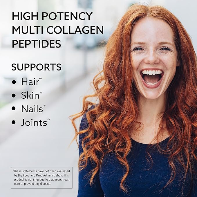 Multi Collagen Peptides Powder – Hydrolyzed Type I &amp III Grass-Fed Bovine Collagen – Unflavored Protein for Hair Skin Nails Joints &amp Mobility – Keto Paleo – 41 Servings