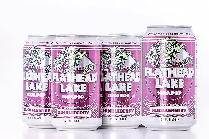 Flathead Lake Soda Pop (Huckleberry Cans) (12 Pack)