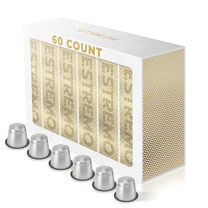Piu Bello Espresso Estremo Coffee Pods – Espresso Coffee Pods for Nespresso Original Machines – Compatible Capsules Pack – Rich &amp Balanced Taste – Strong Italian Espresso Flavor – Kosher Certified