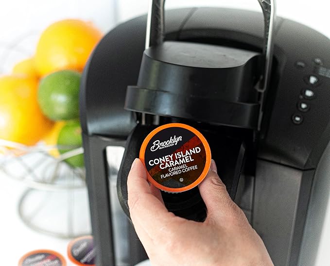 Brooklyn Beans Coney Island Caramel Gourmet Coffee Pods Compatible with 2.0 Keurig Coffee Pods Brewer 72 Count