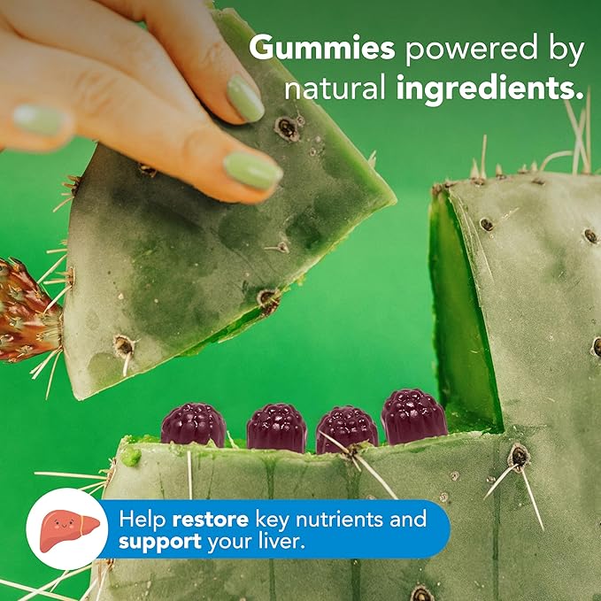 Toast! Before You Drink Gummies - Alcohol &amp Liver Support Supplement for Drinking &amp Better Morning - Recovery Relief &amp Detox - L-Cysteine Milk Thistle Ginseng Vitamins - Cherry Flavor
