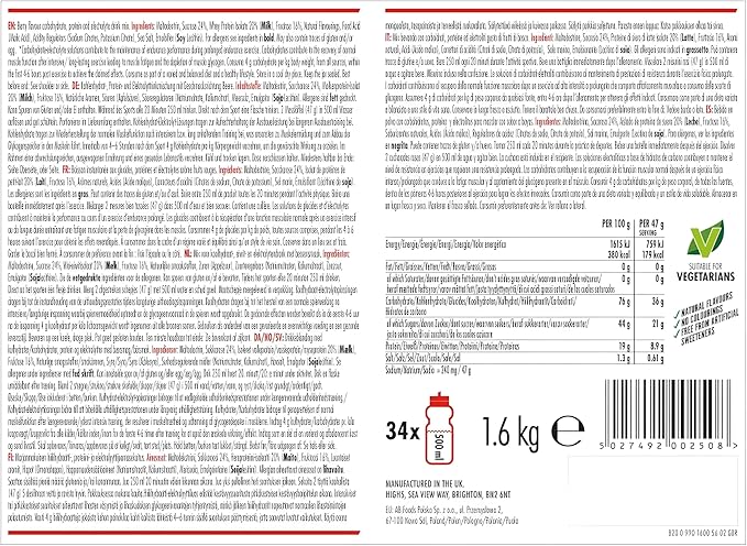 High 5 Energysource 4:1 1.6kg Summer Fruits Sports Protein Powder Drink Energy