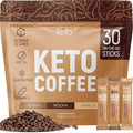 Keto Vitals Instant Keto Coffee Powder with MCT Oil &amp Vitamins - Low-Calories Low-Carb No Artificial Sweeteners – Energy &amp Metabolism Support – 30 Single-Serve Sticks (Original Vanilla &amp