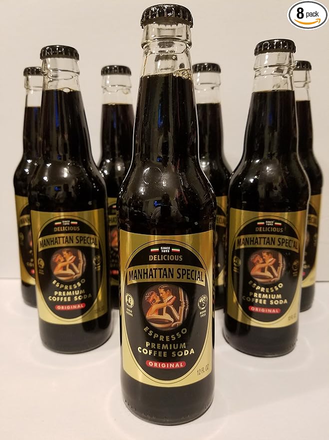 8 Bottles of Manhattan Special Expresso Coffee Sodas - (12oz. Size Bottles)