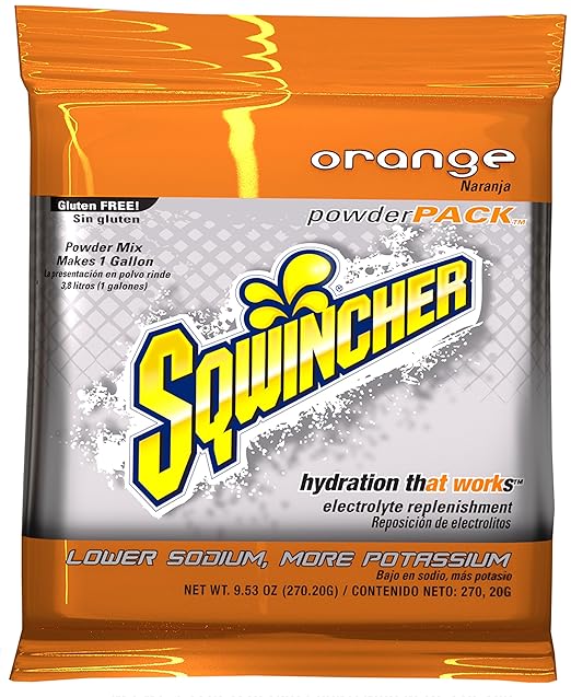 Sqwincher Powder Concentrate Electrolyte Replacement Beverage Mix 1 gal Orange 016004-OR (Case of 80)