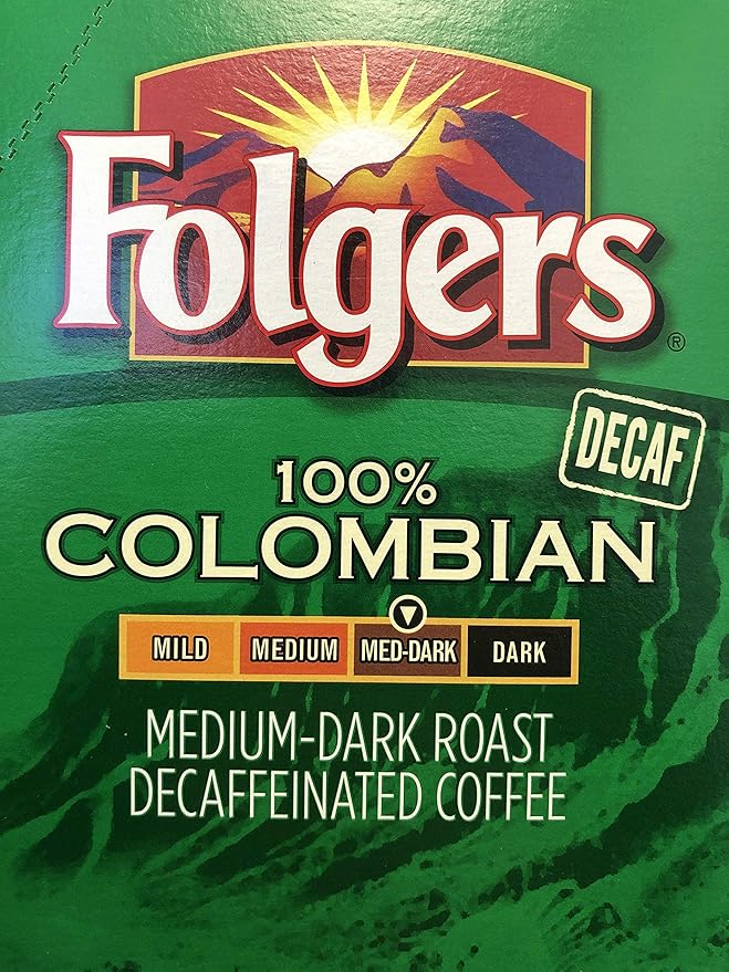 Folgers 100 Percent Colombian Decaffeinated Coffee Single Serve Pods for Keurig K-Cup Brewers 96 Count