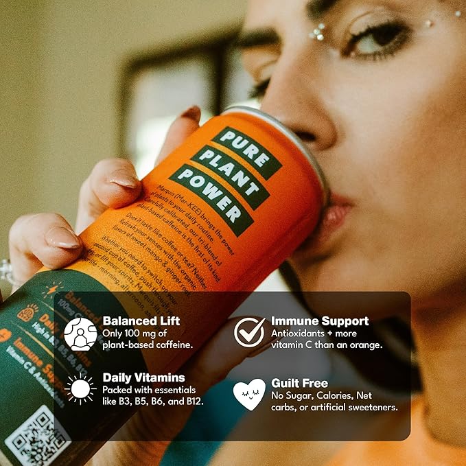 Marquis Natural Energy Drinks Sugar Free Zero Calories 100mg Organic Plant Based Caffeine Yerba Mate Green Tea &amp Green Coffee - Vitamin C &amp Bs - Healthy Energy Drink Variety Pack - 12oz Cans