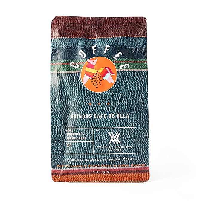 Gringos Café De Olla Mexican Spiced Ground Coffee Medium Roast with Real Cinnamon Sticks &amp Piloncillo Brown Sugar 100% Arabica Single Origin Guatemalan Coffee Small Batch Roasted 10 oz Bag