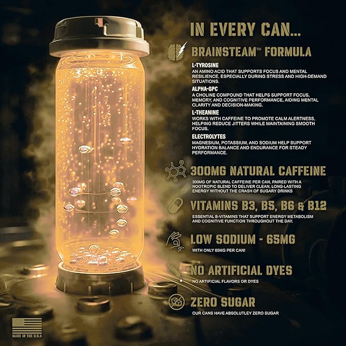 Bravo Yuzu Energy Drink (12 Pack) - Honeydew Melon &amp Yuzu Nootropic Drink - Zero Sugar Energy Drinks w/ 300mg Caffeine &amp Vitamins - Power Drinks for First Responders Athletes Veterans