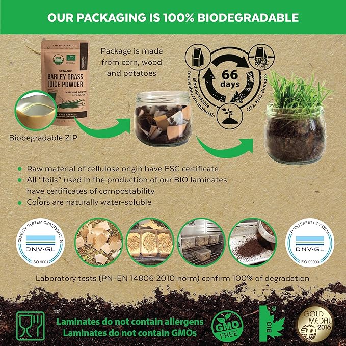 Barley Grass Juice Powder Atlantic Dulse and Wild Blueberry Powder for Your Perfect Detox Smoothie Premium Quality and Organic Certified