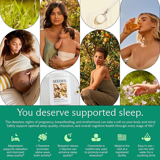 Needed. Sleep and Relaxation Support - Chamomile Powder for Relaxation and Magnesium Powder for Sleep Support Safe and Effective Nutrients &amp Botanical Blend for Calm Sleep Supplement - 30-Day Sup