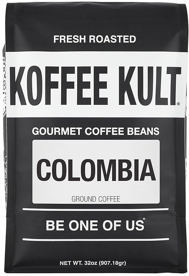 Koffee Kult Colombian Medium Roast Coffee Beans 100% Single Origin Colombia Arabica Whole Bean (Whole Bean 32oz)