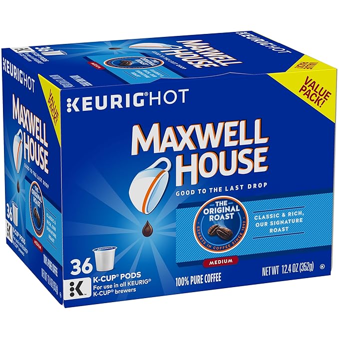 Maxwell House Original Medium Roast K-Cup Coffee Pods (36 Pods)
