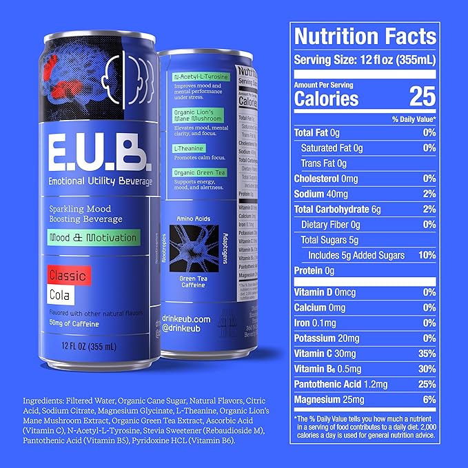 Emotional Utility Beverage Classic Cola 12 fl oz (Pack of 12)
