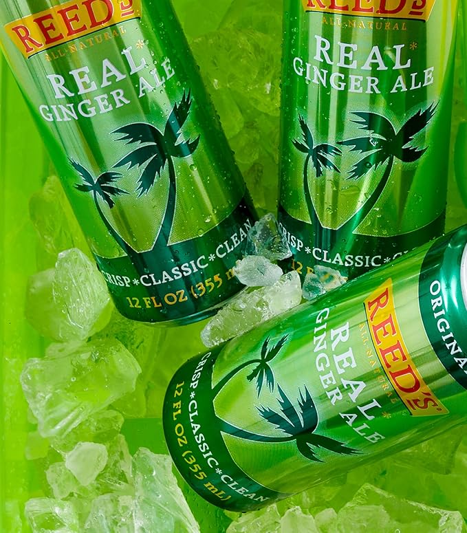 Reed's Real Ginger Ale - Made with Pressed Organic Ginger - Crisp Classic Taste - 12oz Slim Cans 24 Pack