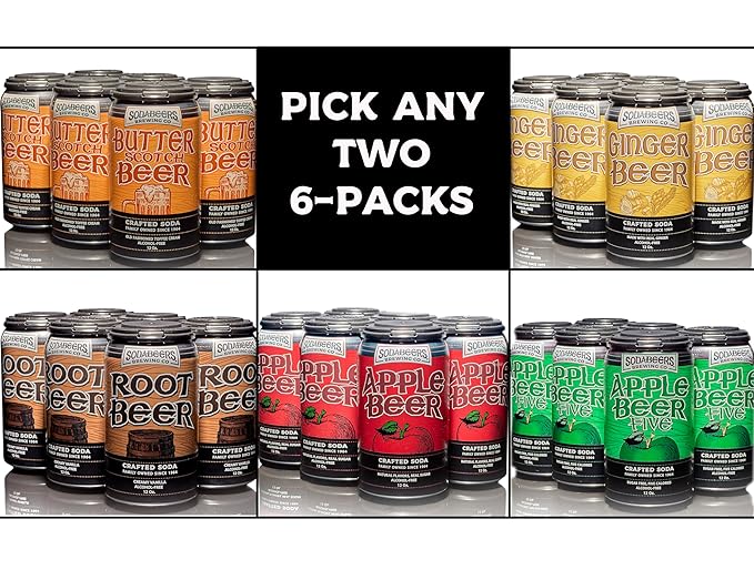 Mix &amp Match Custom Multipack | SodaBeers Brewing Co | Alcohol-Free Crafted Sodas Made With Natural Flavors and Real Sugar Refreshing Fruit Beverages | Pick 2 Flavors