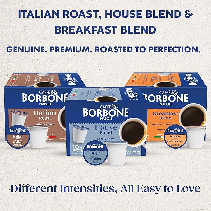 Caffè Borbone Variety Pack Coffee Pods (60 Count) – House Breakfast &amp Italian Roast Blends for a Smooth Bold &amp Balanced Brew – Single Serve Coffee Pods Compatible with K-Cup Brewers