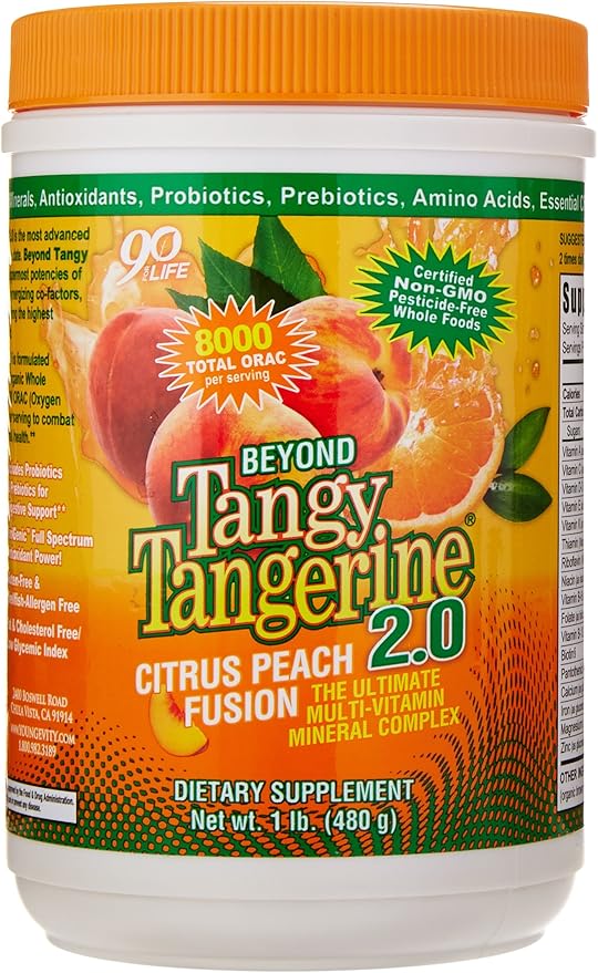Youngevity Beyond Tangy Tangerine 2.0 Citrus Peach Fusion Multi-Vitamin &amp Mineral Complex - Made with Natural &amp Whole Foods | 8000 ORAC (3 Canisters)