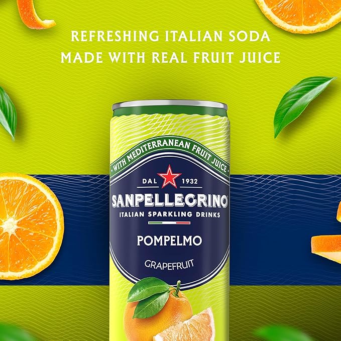 Sanpellegrino Italian Sparkling Drink Pompelmo Sparkling Grapefruit Beverage 24 Pack Of Cans