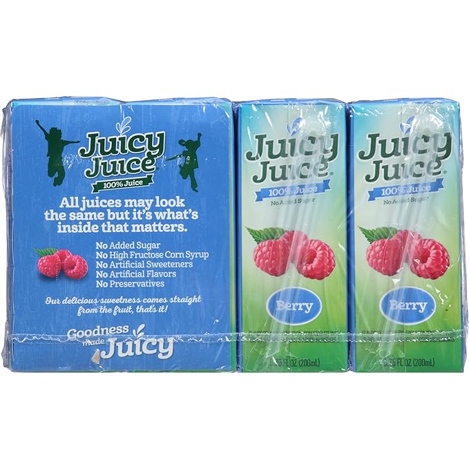 Juicy Juice Slim 8 Pack Berry 6.75 Ounce Boxes (Pack of 4)