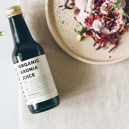 100% Organic Aronia Berry Juice 8.5 fl oz - Rich in Antioxidants - Straight from Farm - Undiluted - No Added Sugar or Preservatives - Non-GMO - Recyclable Glass Bottle