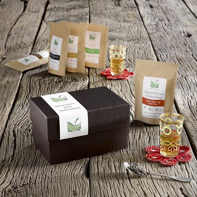 Tea Lovers Gift Box Discover - Luxury Loose Leaf Tea Variety Pack - Specialty Teas Gift Basket - Luxury Gourmet Tea Assortment Samplers - Samples Loose Leaf Tea Gift Set Tea Sampler Gift Set