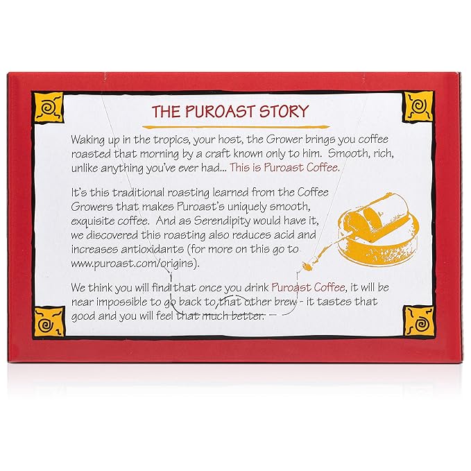 Puroast Low Acid Coffee| House Blend Single Serve Pods | Medium Roast | High Antioxidants &amp High pH |No Bitter Aftertaste | Reduced Heartburn &amp GERD Friendly | 72 Count - Compatible with Keuri