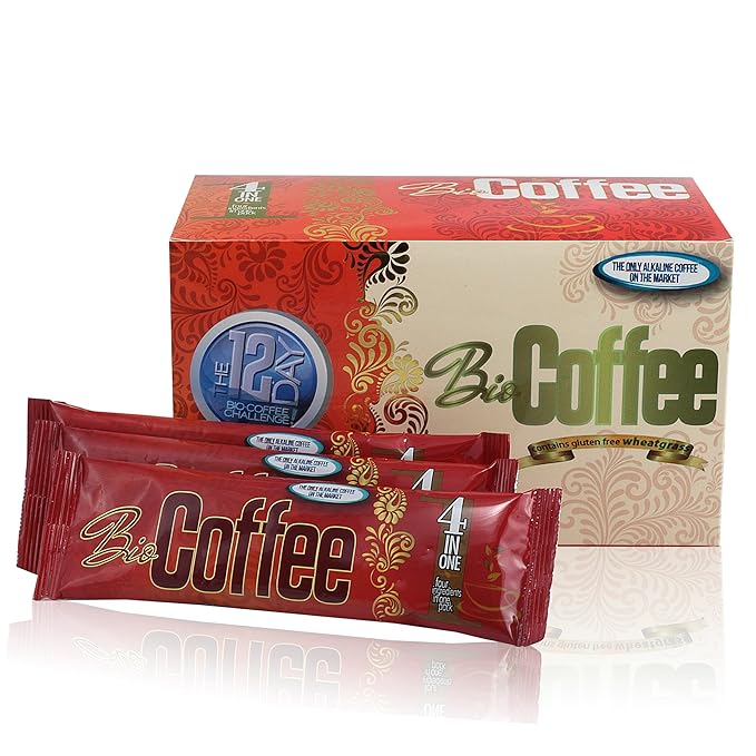 Bio Coffee- First Organic Instant Non-dairy Alkaline Coffee (2 Boxes 32 total sachets)