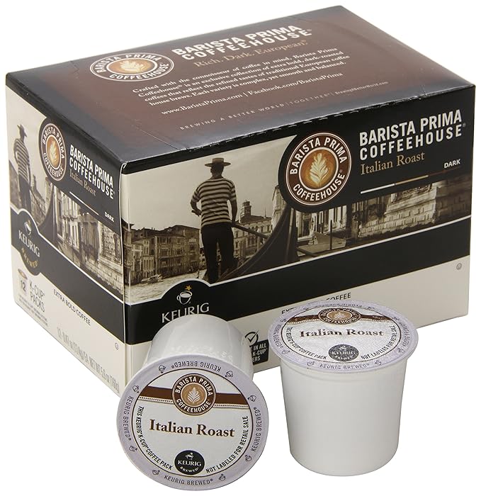 Barista Prima Coffeehouse Coffee Keurig K-Cups Italian Roast 72 Count