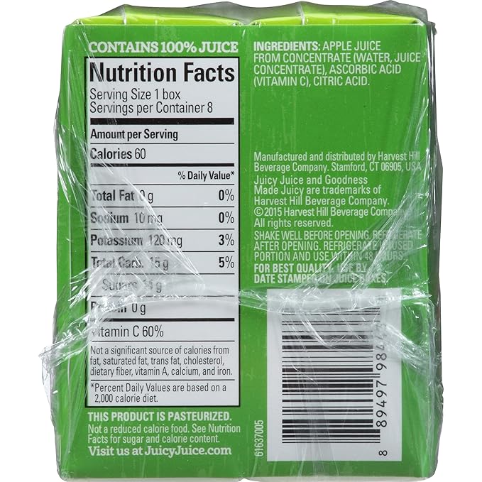 Juicy Juice Apple 4.23 Ounce Boxes 8 Count (Pack of 5)