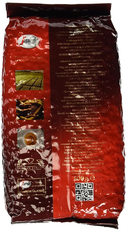 Segafredo Intermezzo Whole Beans Coffee 2 Bags X 17.6oz/500g