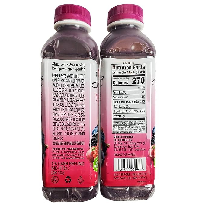 OKF Smoothie Multi Vitamin Premium New Drink 16.9 Fluid Ounce (Mix berry Smoothie 12 Pack)