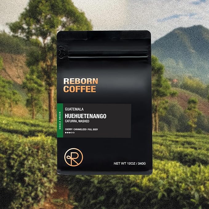 Reborn Coffee Specialty Whole Bean Coffee Medium Roast 12 Ounce Guatemala Huehuetenango Flavor Notes of Cherry Caramelized and Full Body