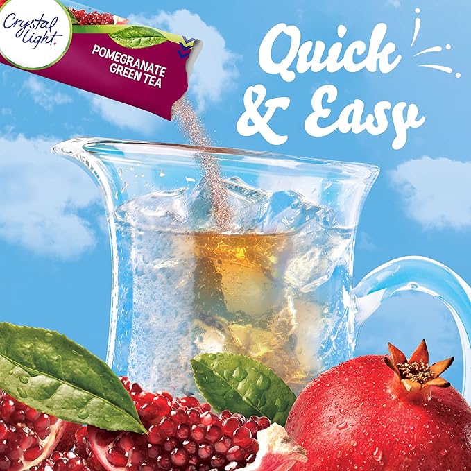 Crystal Light Pomegranate Green Tea Drink Mix 10 Quart Canister (Pack of 6 Canisters)