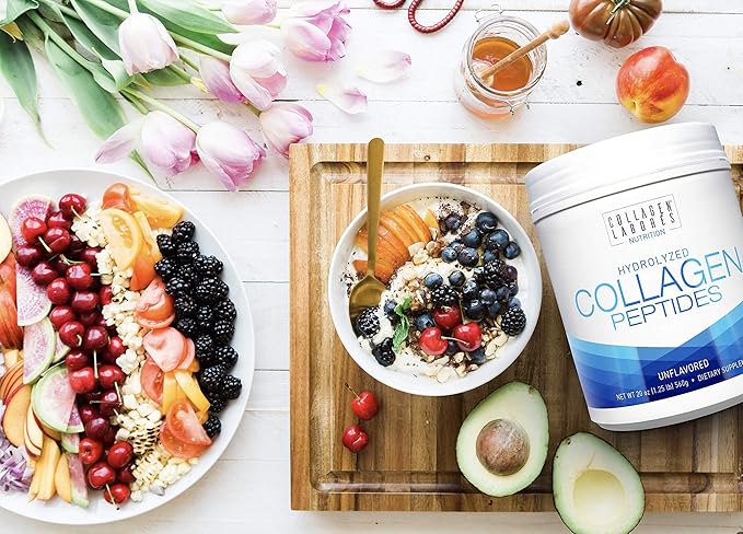 Pure Hydrolyzed Collagen Peptides (20 oz) – Unflavored Collagen Powder - Pasture-Raised Grass-Fed Keto &amp Paleo-Friendly – Kosher Non-GMO Gluten-Free – GMP Certified – Easy to Mix