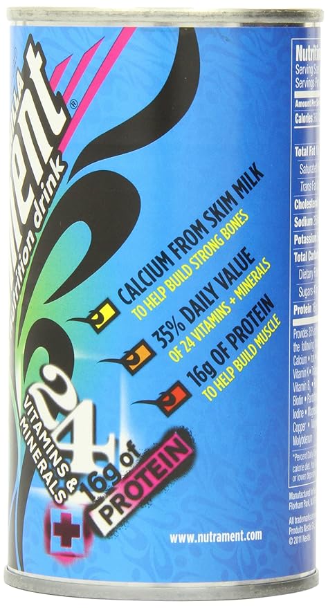 Nutrament Energy and Fitness Drink Vanilla 12 Ounce Cans (Pack of 12)