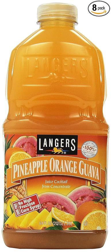 Langers Juice Cocktail Pineapple Orange Guava 64 Fl Oz (Pack of 8)