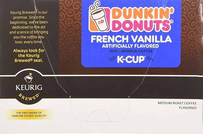 Dunkin Donuts French Vanilla - Box of 12 Kcups for Use in Keurig Coffee Brewers