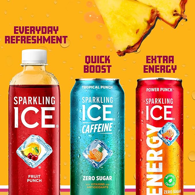 Sparkling Ice Energy Power Punch 12Pk. Energy Drinks with Vitamins + Antioxidants Zero Sugar. 12 fl oz cans.