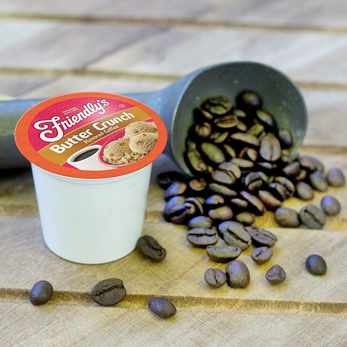 Friendly's Flavored Ice Cream Coffee Pods Compatible with Keurig K Cup Brewers (Butter Crunch 40 Count)