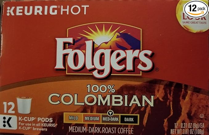 Folgers Gourmet Selections Keurig Brewed Medium Dark KCup12 ct Lively Columbian 12 Count