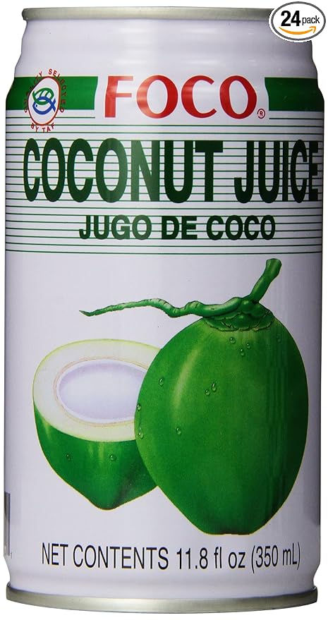 FOCO Coconut Juice with Pulp 11.8 Fl Oz (Pack of 24)