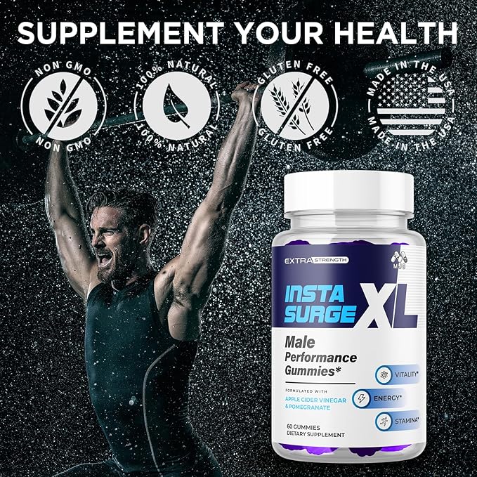 (2 Pack) Insta Surge XL Gummies Official InstaSurge XL Gummys with All Natural Ingredients Insta SurgeXL Advanced Formula Health Supplement Max Strength Active Lifestyle Multivitamin (120 Gummies)