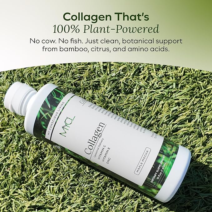 Liquid Collagen for Women - Vegan Collagen Liposomal Supplement - Ultra Absorption Plant Based with Bamboo Extract Vitamin C Amino Acids - Skin Hair Nail Joint Support - Maple Mocha 30 Servings