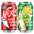 Nixie Organic Zero Sugar Soda Classic Cola &amp Ginger Ale 0 Sugar 0 Calories Healthy Soda Pop Non-GMO 12oz Cans (24 Pack)