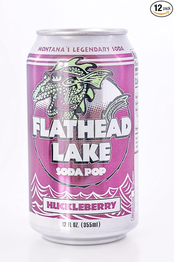 Flathead Lake Soda Pop (Huckleberry Cans) (12 Pack)