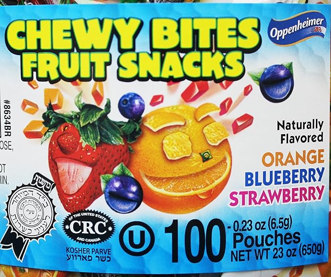 100 Fruit Nuggets Mini Pouches Kosher Vitamin C 66% Real Juice All Natural Flavors Gluten Free - By Au'some