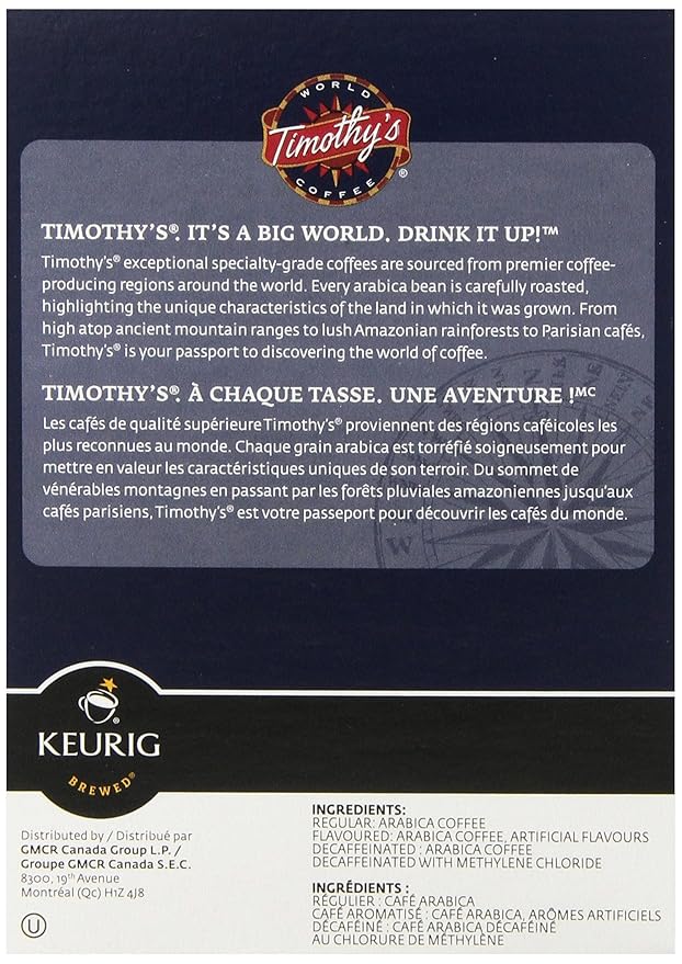 Timothy's World Coffee Rainforest Espresso K-Cup 24 Count (Pack of 2)